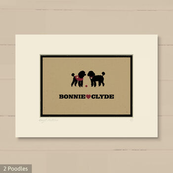 Personalised Poodle Print For One Or Two Dogs, 11 of 12
