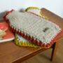 Chunky Knitted Hot Water Bottle Cover With Crochet Trim, thumbnail 1 of 4