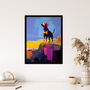 Sunset Strolls Of A Labrador Dog Bright Wall Art Print, thumbnail 4 of 6