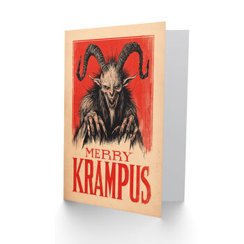 Merry Krampus German Fairytale Demon Horror Christmas Card, 2 of 6