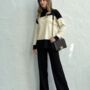O Neck Knitted Long Sleeve Women's Co Ord Set, thumbnail 3 of 3