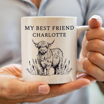 Personalised Black Highland Cow Mug, 3 of 5