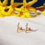 Modern Gold Studs With Gem Stone, thumbnail 4 of 8
