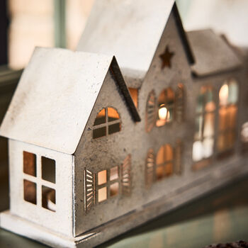 Snowy Townhouses Christmas Candle Holder, 5 of 5