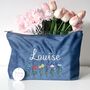 Personalised Name Wildflower Luxe Velvet Pouch, thumbnail 1 of 4