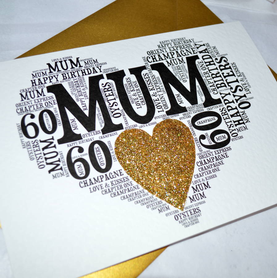 Personalised 60th Birthday Sparkle Card By Sew Very ...