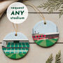 Any Football Stadium Illustrated Christmas Bauble Decoration, thumbnail 1 of 6