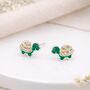 Sterling Silver Turtle Stud Earrings – 6mm X 9mm, thumbnail 1 of 9
