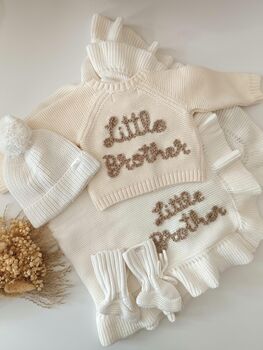 Personalised Frill White Blanket,Baby Gift, 5 of 6