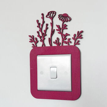 Floral Light Switch Surround In Wildflower Design Any Colour, 2 of 6
