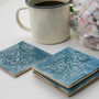 Moroccan Style Teal Coaster, thumbnail 3 of 8