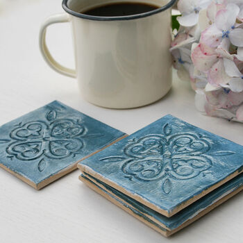 Moroccan Style Teal Coaster, 3 of 8