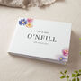 Pressed Floral Personalised Bold Surname Wedding Guest Book, thumbnail 2 of 3