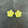 Buttercup Yellow Flower Stud Earrings, thumbnail 2 of 5
