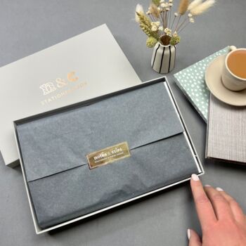 Blush And Rose Gold Stationery Box, 5 of 12