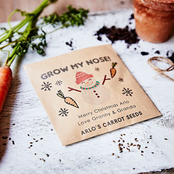 Personalised 'Grow My Nose' Carrot Seed Packet, 8 of 10