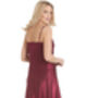 British Made Burgundy Long Satin Nightdress With Deep Lace Detail Ladies Size 8 Uk To 28 UK, thumbnail 5 of 5