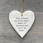 'True Friends' Hanging Ceramic Heart Decoration, thumbnail 2 of 3