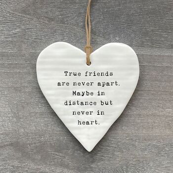 'True Friends' Hanging Ceramic Heart Decoration, 2 of 3
