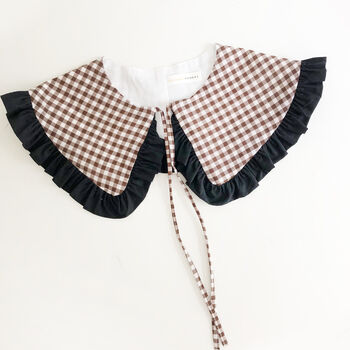 Brown Gingham Detachable Collar, 6 of 8