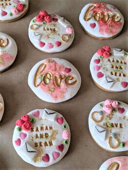 Personalised Love Letters Engagement Biscuit Gift, 3 of 5