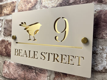 Personalised Bird Robin Design House Acrylic Number Sign, 8 of 9