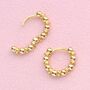 Sterling Silver Chunky Beaded Huggie Hoop Earrings, thumbnail 6 of 7