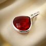 Garnet January Birthstone Sterling Silver Heart Pendant, thumbnail 1 of 2