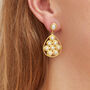 Pearl Gold Plated Silver Pear Drop Earrings, thumbnail 1 of 8