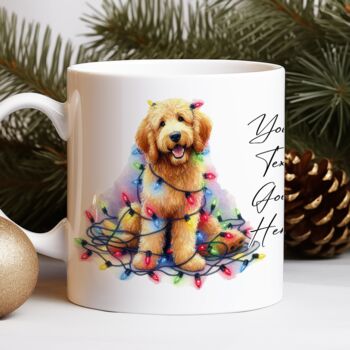 Personalised Golden Doodle In Christmas Lights, 5 of 10