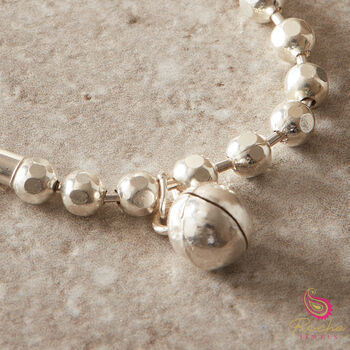 Silver Musical Charm Faceted Ball Layering Bracelet, 9 of 12