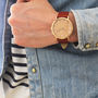 Classic Rose Gold Red Vintage Unisex Wood Watch, thumbnail 4 of 11