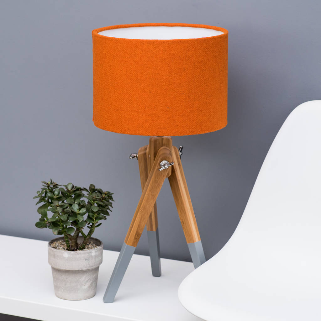 Orange Harris Tweed Wool Lampshade By Quirk Notonthehighstreet Com Orange Harris Tweed Wool Lampshade
