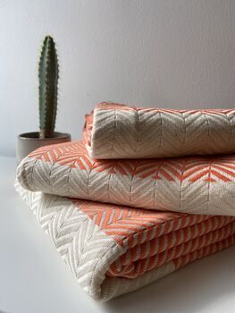 Zigzag Design Orange Soft Sofa Throw, 4 of 9