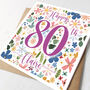 Custom 80th Birthday Card For Her, thumbnail 1 of 2