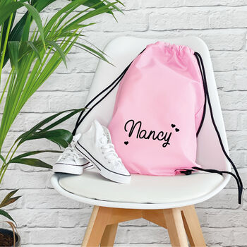 Kids Personalised Pe / Swimming Bag With Hearts, 5 of 6