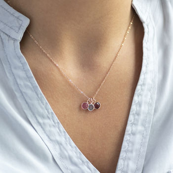 Rose Gold Plated Family Birthstone Charm Necklace, 6 of 10