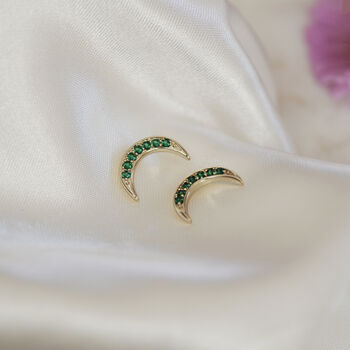 Jewelled Moon Crescent Earrings, 6 of 7