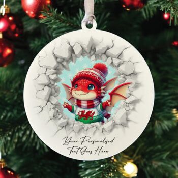 Personalised Christmas Wales Dragon And Welsh Sheep Break Through, 9 of 12