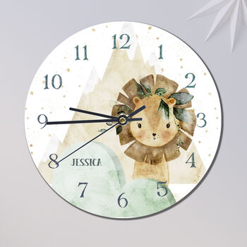 Jungle Lion Personalised Clock, 6 of 6