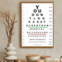 Personalised Milestone 80 Birthday Eye Chart Art Gift, thumbnail 1 of 3