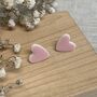 Handmade Baby Pink Ceramic Stud Earrings, thumbnail 2 of 6