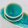 Porcelain Turquoise Serving Bowl / Platter, thumbnail 3 of 12