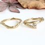 Diamond Organic Twig Solid Gold Engagement And Wedding Ring Set, thumbnail 5 of 10