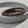 Men’s Personalised Brown Leather Message Bracelet, thumbnail 2 of 5