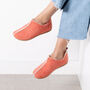 Snugtoes Slip On Womens Recycled Polyester Slippers. 100% Wool Lining, Lightweight, Comfortable, Salmon Colour, thumbnail 5 of 6