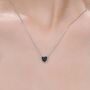 Sterling Silver Genuine Black Onyx Heart Pendant Necklace, thumbnail 1 of 12