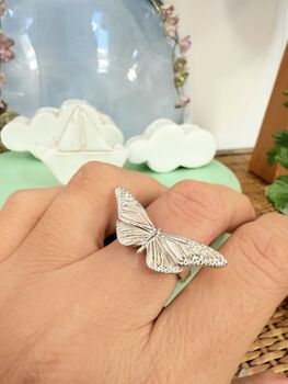 Butterfly Open Ring 925 Silver, 3 of 4
