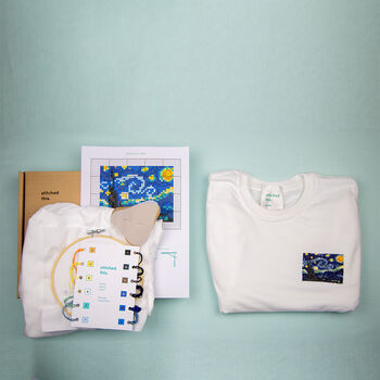 Starry Starry Night T Shirt Cross Stitch Kit, 3 of 7