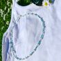 Minimal Turquoise And White Beaded Necklace, thumbnail 3 of 3